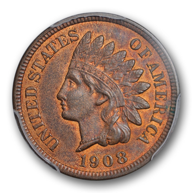 1908 S 1C Indian Head Cent PCGS MS 63 RB Uncirculated Red Brown Key Date