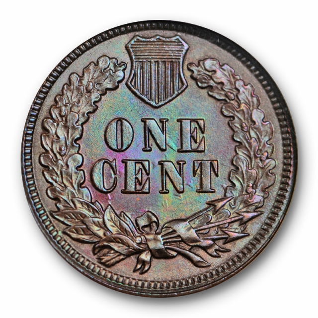 1886 Indian Head Cent NGC MS 65 BN Uncirculated Deep Green Toned Rev.