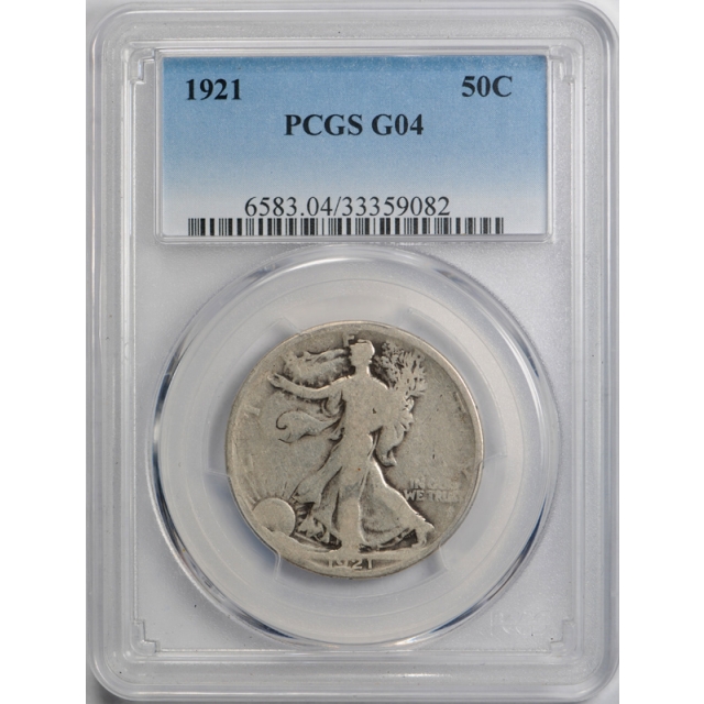 1921 50C Walking Liberty Half Dollar PCGS G 4 Good Key Date Philadelphia Mint Cert#9082