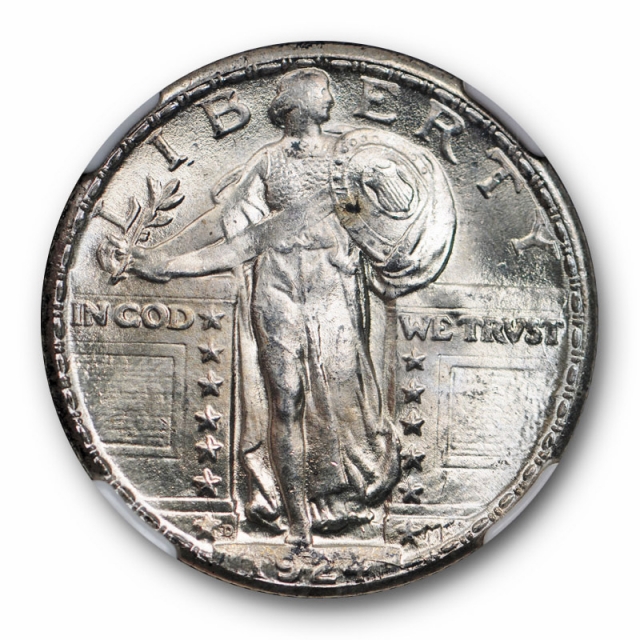 1924 D Standing Liberty Quarter 25C NGC MS 66 Uncirculated Lustrous Denver Mint