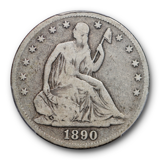 1890 50C Seated Liberty Half Dollar PCGS VG 10 Very Good to Fine Key Date Cert#3244