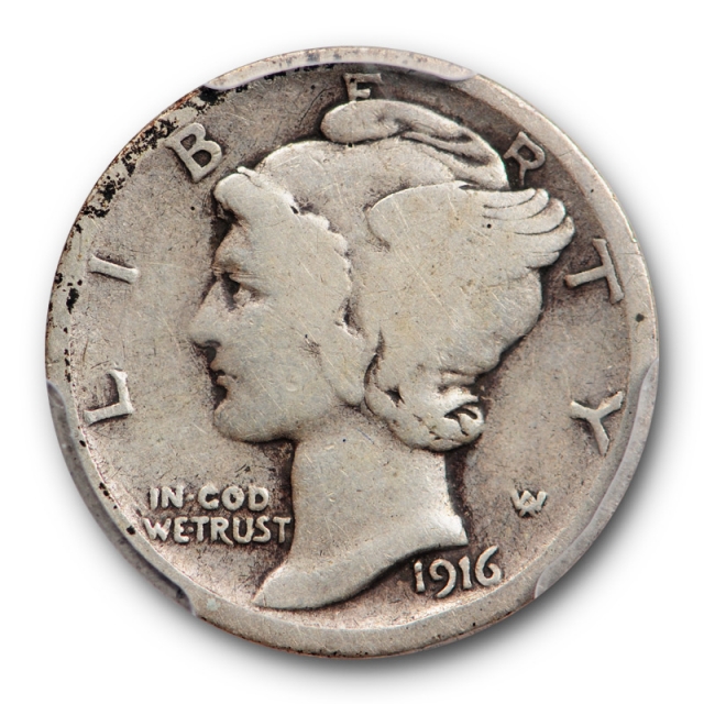 1916 D 10C Mercury Dime PCGS VG 8 Very Good Denver Mint Key Date Cert#8189