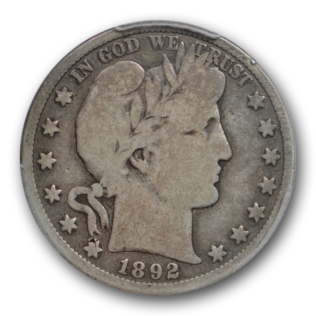 1892 S 50C Barber Half Dollar PCGS G 6 Good to Very Good Key Date San Francisco Mint