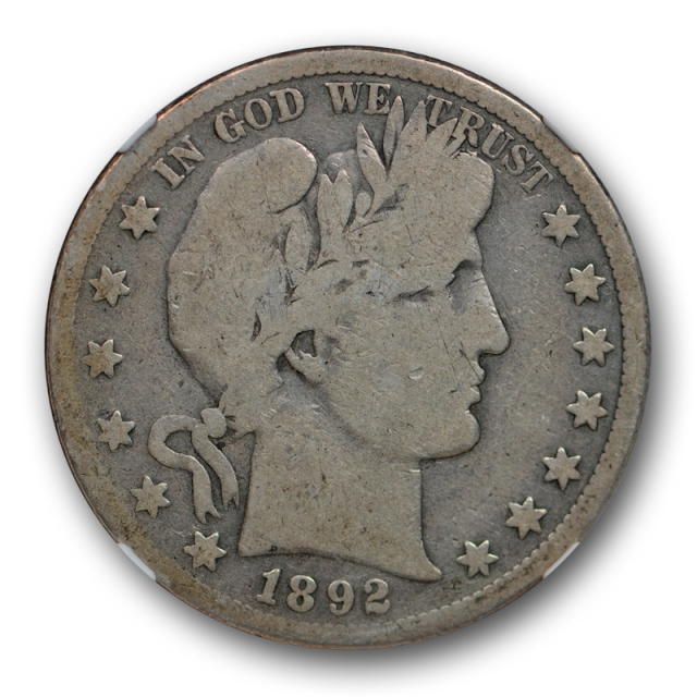 1892 S 50c Barber Half Dollar NGC G 4 Good San Francisco Mint Key Date Tough !