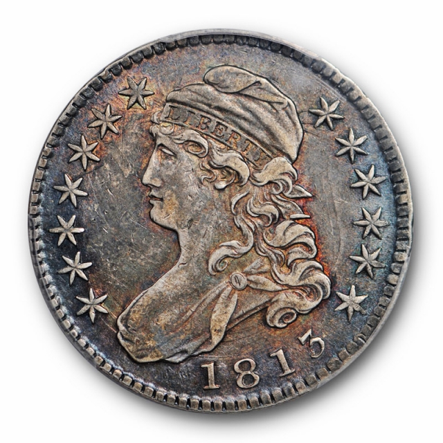 1813 50C Capped Bust Half Dollar PCGS XF 40 Extra Fine Colorful Toned Beauty
