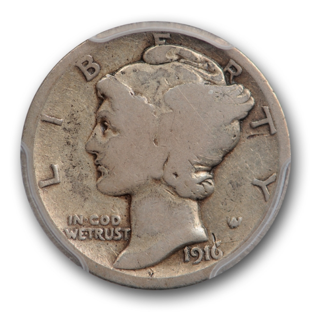 1916 D 10C Mercury Dime PCGS G 6 Good to Very Good Denver Mint Key Date Cert#7347