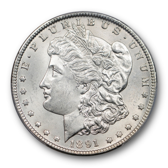 1891 CC $1 Morgan Dollar PCGS MS 62 Uncirculated Carson City Mint Cert#8022