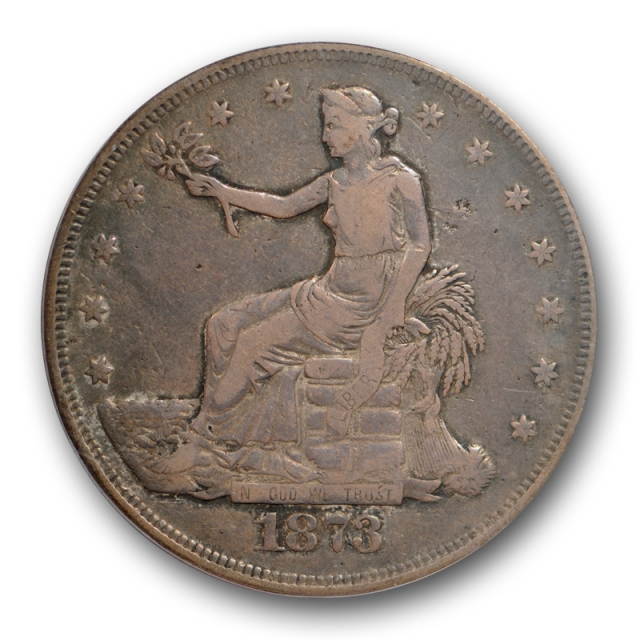 1873 T$1 Trade Dollar ICG F 12 Fine Philadelphia Mint Better Date Tough !