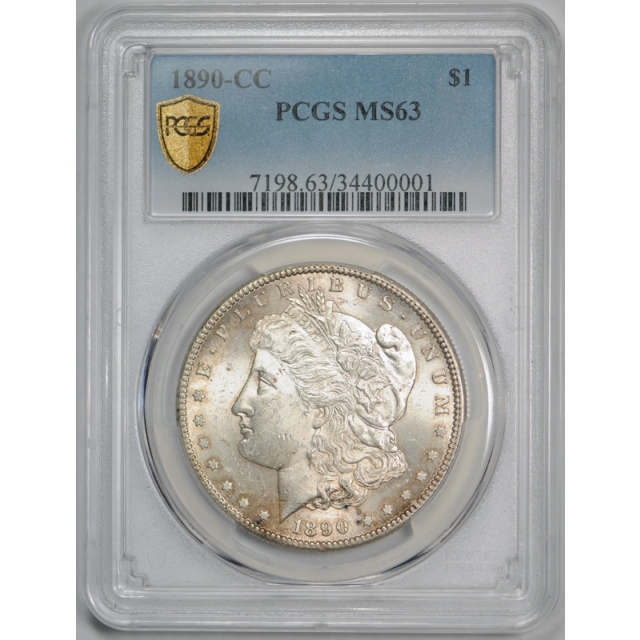 1890 CC $1 Morgan Dollar PCGS MS 63 Uncirculated Carson City Mint Original Toned