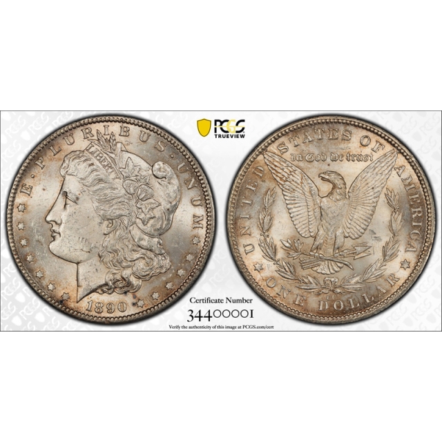 1890 CC $1 Morgan Dollar PCGS MS 63 Uncirculated Carson City Mint Original Toned