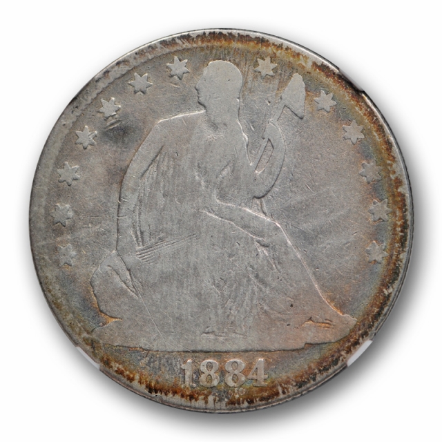 1884 50c Seated Liberty Half Dollar NGC G 4 Good Key Date Low Mintage Coin Rare