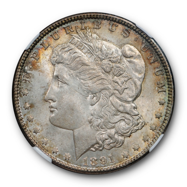 1891 Morgan Dollar S$1 NGC MS 64 Uncirculated Better Date Toned Original 