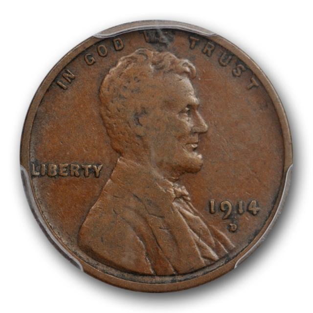 1914 D 1C Lincoln Wheat Cent PCGS VF 20 Very Fine Denver Mint Key Date Cert#3061
