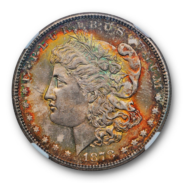 1878 S Morgan Dollar NGC MS 65 Uncirculated Colorful Toned Beauty Pretty !