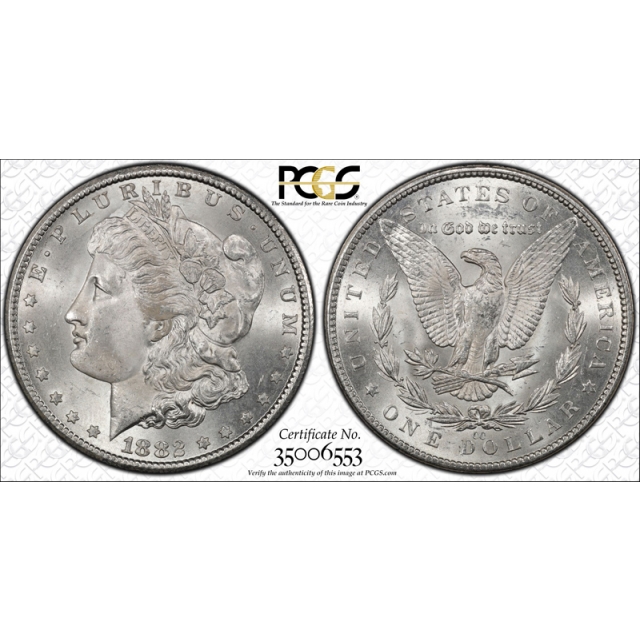 1882 CC $1 Morgan Dollar PCGS MS 64 Uncirculated Carson City Mint Cert#6553