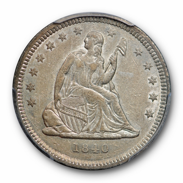 1840 25C Drapery Seated Liberty Quarter PCGS AU 53 Tough Date Coin