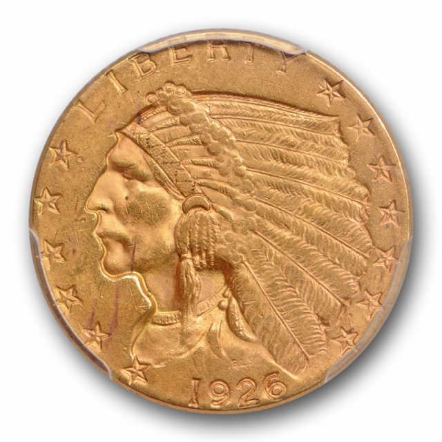 1926 $2.50 Indian Head Gold PCGS MS 63 Uncirculated Quarter Eagle Nice !