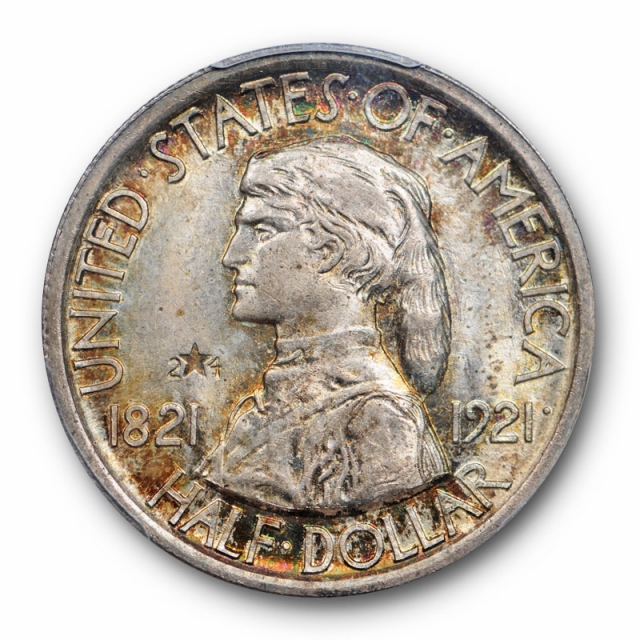 1921 2X4 50C Silver Commemorative Missouri Half Dollar PCGS MS 65
