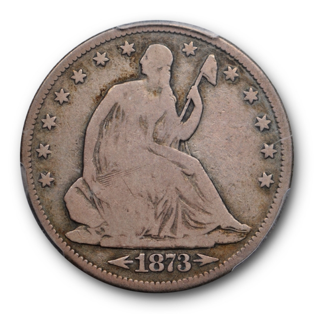 1873 CC 50C Seated Liberty Half Dollar PCGS VG 8 Very Good Carson City Mint 