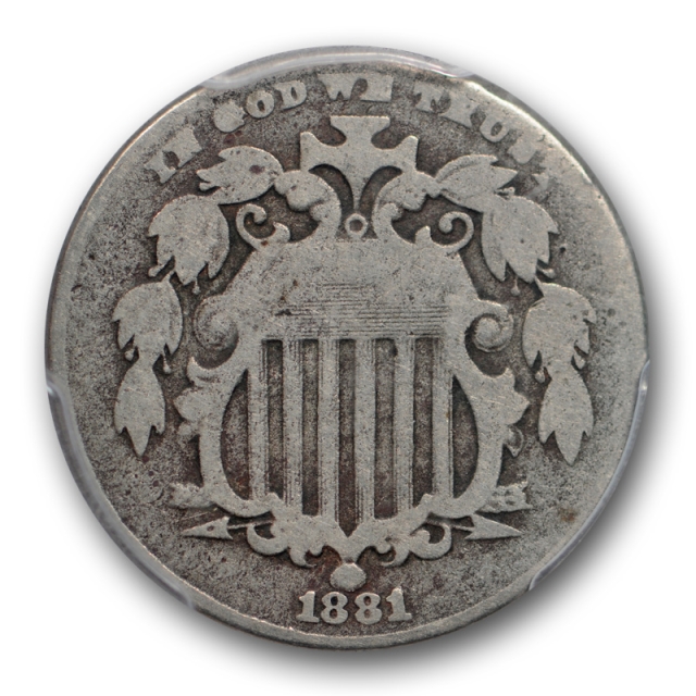 1881 5C Shield Nickel PCGS G 4 Good Key Date Low Mintage Original