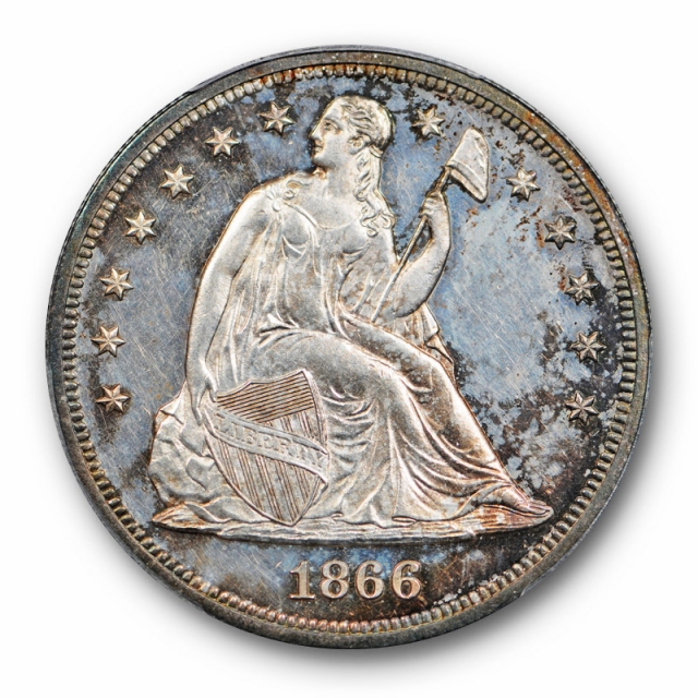 1866 $1 Liberty Seated Dollar PCGS PR 62 Proof Toned Original 