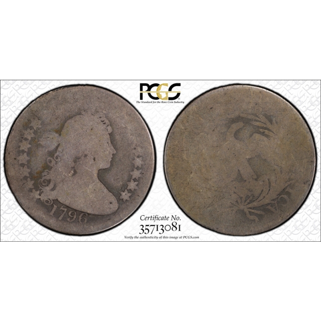 1796 25C Draped Bust Quarter PCGS FR 2 Original Toned One Year Type Coin