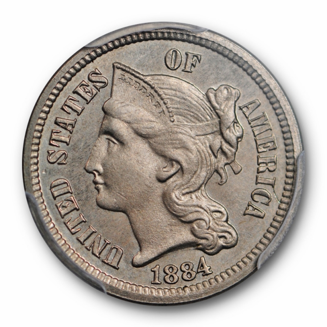 1884 3CN Three Cent Nickel PCGS PR 64 Proof Key Date Low Mintage Cert#1241