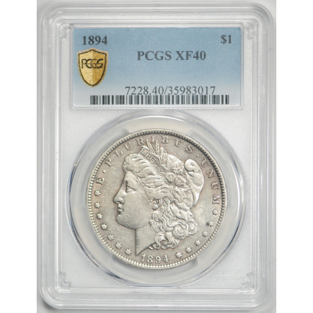 1894 $1 Morgan Dollar Philadelphia P Mint PCGS XF 40 Extra Fine Key Date Tough !
