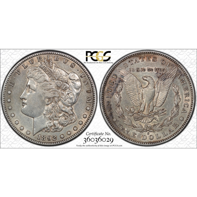 1892 S $1 Morgan Dollar PCGS XF 45 Extra Fine to About Uncirculated Cert#6029