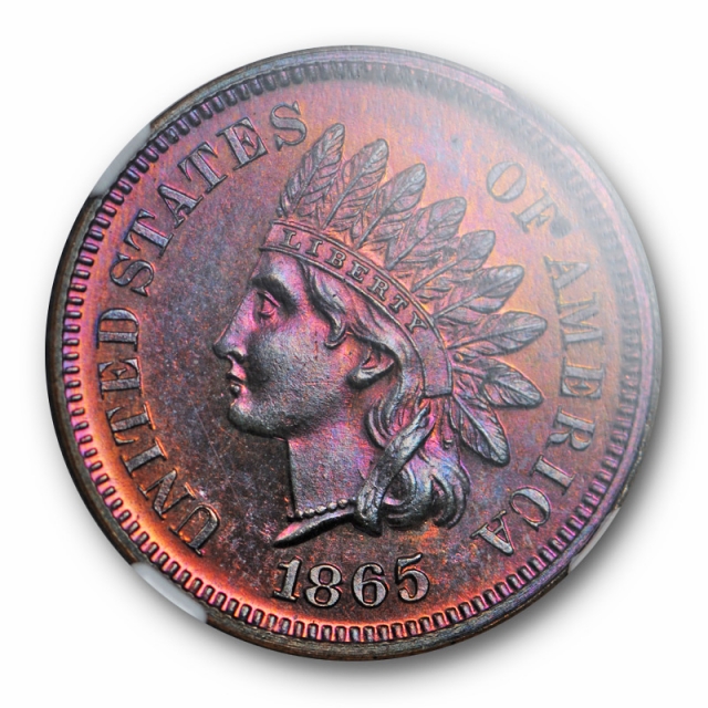 1865 Indian Head Cent NGC PF 63 RB Proof Red Brown Eagle Eye Approved