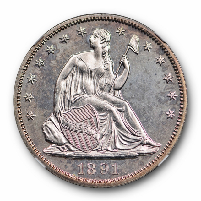 1891 50c Seated Liberty Half Dollar NGC PR 63 Proof PF Beautiful Low Mintage Coin ! 