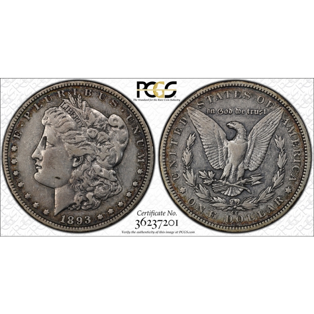 1893 CC $1 Morgan Dollar PCGS VF 30 Very Fine to XF Carson City Mint