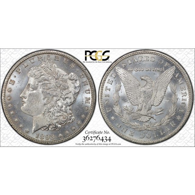 1893 CC $1 Morgan Dollar PCGS MS 63 Uncirculated Carson City Mint Blast White