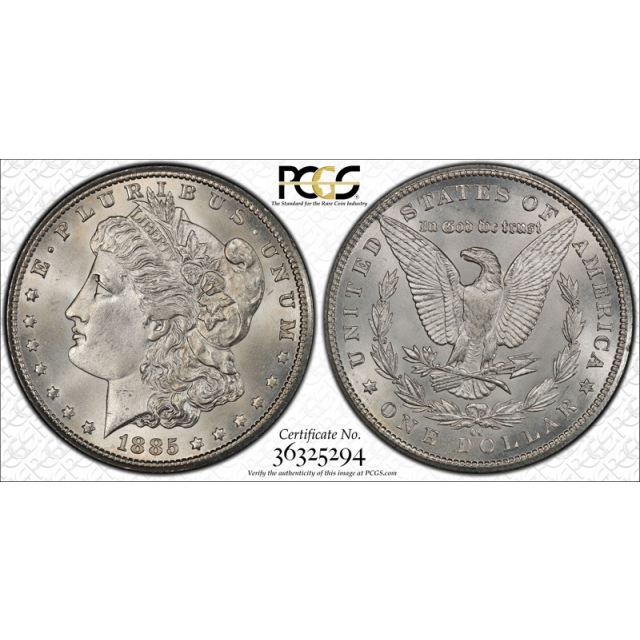 1885 CC $1 Morgan Dollar PCGS MS 64 Uncirculated Carson City Mint Cert#5294