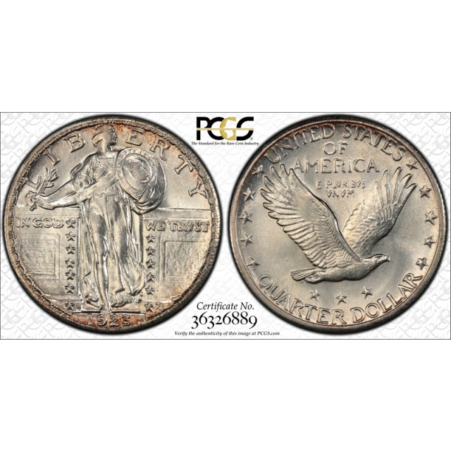 1923 S 25C Standing Liberty Quarter PCGS AU 58 About Uncirculated Key Date Nice !
