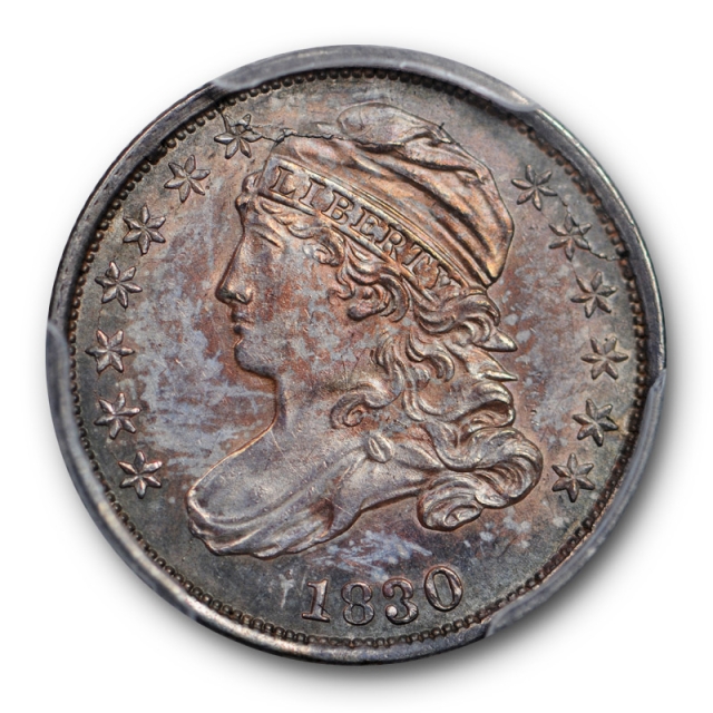 1830 10C Medium 10C Capped Bust Dime PCGS MS 62 Uncirculated Pink Toned !