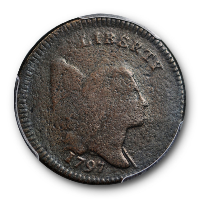 1797 1/2C Low Head Liberty Cap Half Cent PCGS VG Details Plain Edge 