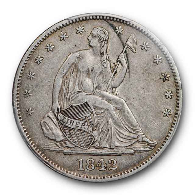 1842 O 50C Seated Liberty Half Dollar PCGS XF 40 Extra Fine Original Medium Date, Rev 1842