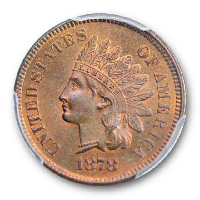 1878 1C Indian Head Cent PCGS MS 64 RB Uncirculated Red Brown CAC Approved !