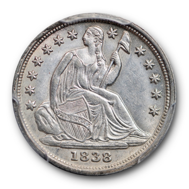 1838 H10C No Drapery Seated Liberty Half Dime PCGS AU 58 About Uncirculated