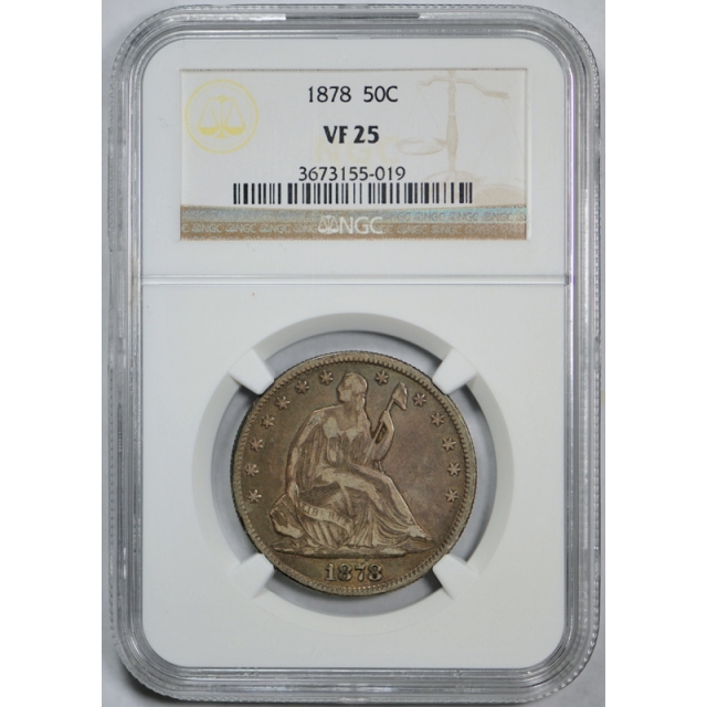 1878 50c Seated Liberty Half Dollar NGC VF 25 Very Fine to Extra Fine 