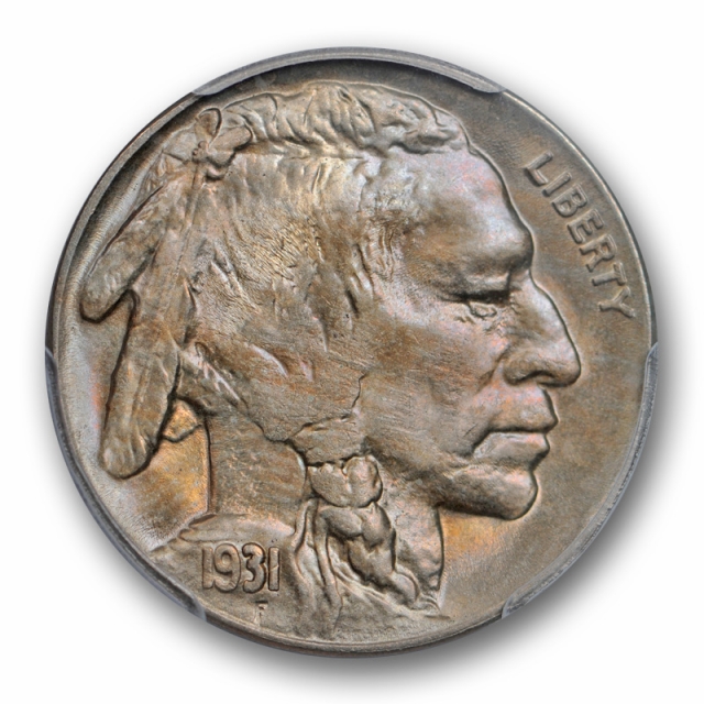 1931 S 5C Buffalo Nickel PCGS MS 65 Uncirculated Toned Beauty Low Mintage