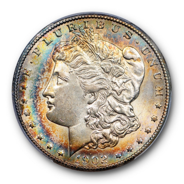 1902 S $1 Morgan Dollar PCGS MS 62 Uncirculated Colorful Toned Beauty Pretty !