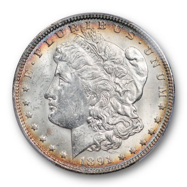 1891 O $1 Morgan Dollar PCGS MS 62+ Uncirculated Attractively Toned Better Date