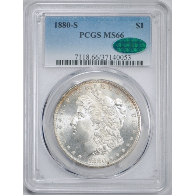 1880 S $1 Morgan Dollar PCGS MS 66 Uncirculated CAC Approved Lustrous Original 