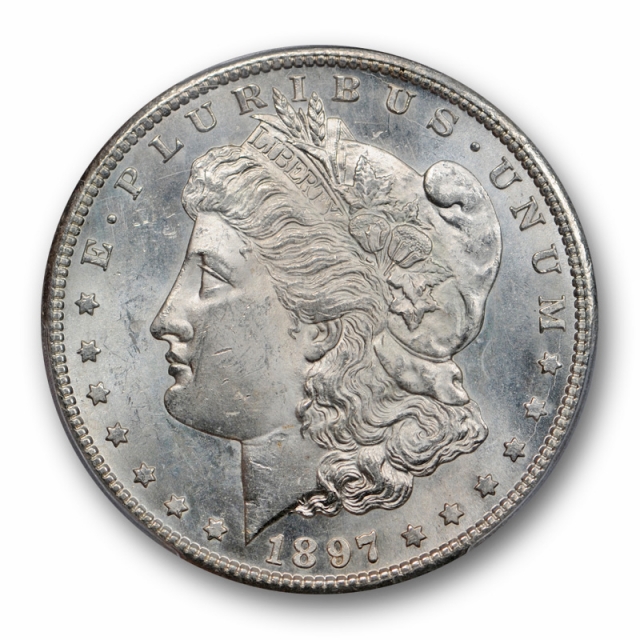 1897 S $1 Morgan Dollar PCGS MS 63 Uncirculated Blast White CAC Approved Lustrous ! 