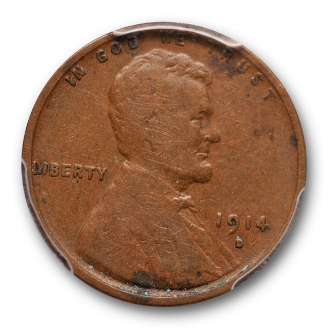 1914 D Lincoln Wheat Cent PCGS VG 10 Very Good to Fine Key Date Denver Mint Cert#4495