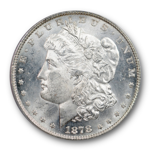 1878 8TF $1Silver Morgan Dollar PCGS MS 63 Uncirculated Blast White Lustrous Cert#1256