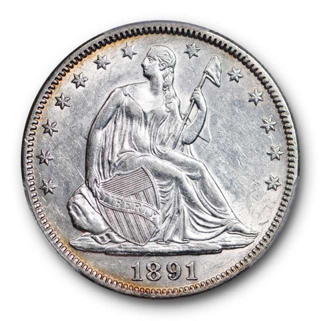 1891 50C Seated Liberty Half Dollar PCGS AU 53 About Uncirculated Tough