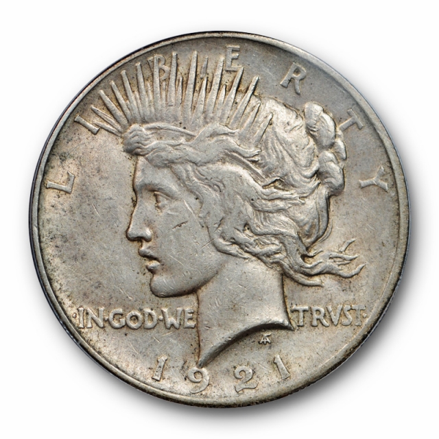 1921 $1 Silver Peace Dollar PCGS AU 55 About Uncirculated to MS Key Date Toned